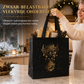 Zwarte kerstcadeautas van non-woven materiaal, feestelijke cadeauverpakkingszak 23x22x11cm