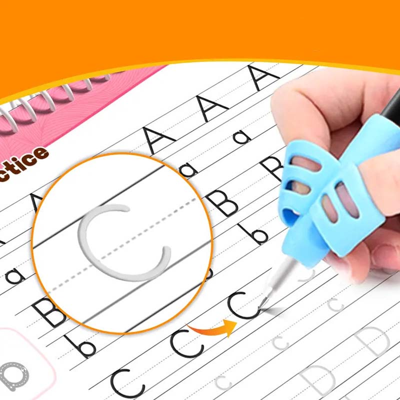 ✍️ Uw kind pakt het potlood verkeerd en weet niet hoe letters moeten – Magische Gegroefde Schrijfoefenset | Herbruikbaar | Incl. 12 Gekleurde Pennen ✍️📚