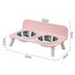 🐱🐶 Op de grond eten is slecht voor de nek van uw kat of hond – Verhoogde Dubbele Voerbak | Afneembare RVS Bakjes | 4 Kleuren | 32×19×15 cm 🐱🐶🥣