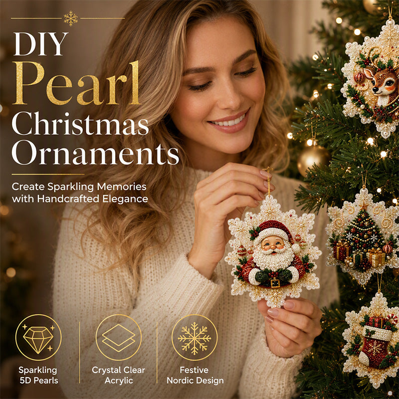 🎄 12-delige DIY diamond painting set voor kerstornamenten