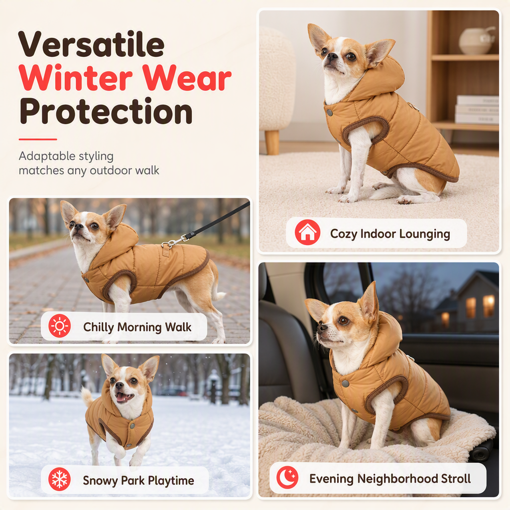 🐕 50% KORTING! 🧥 Jas met capuchon – Geïntegreerd tuigje, warm & winddicht ✨
