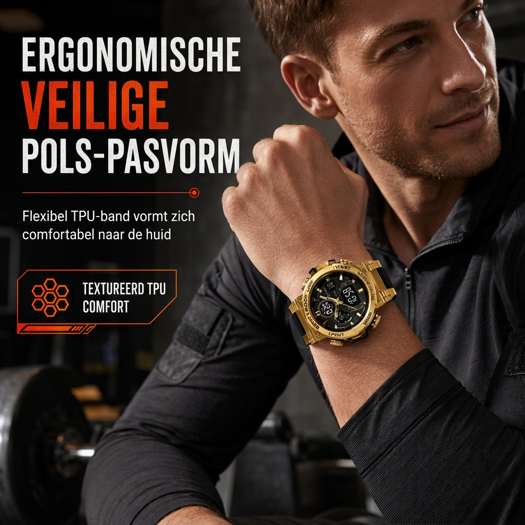 Tactical Style Multifunctioneel Digitaal Sporthorloge met 50 Meter Waterdichtheid