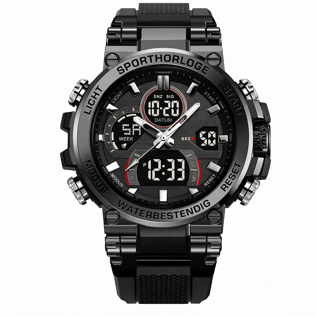 Tactical Style Multifunctioneel Digitaal Sporthorloge met 50 Meter Waterdichtheid