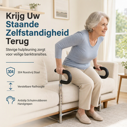 Sta-op rail voor bank voor ouderen, roestvrijstalen sta-op ondersteuningsframe, handgreep, mobiliteitshulpmiddel