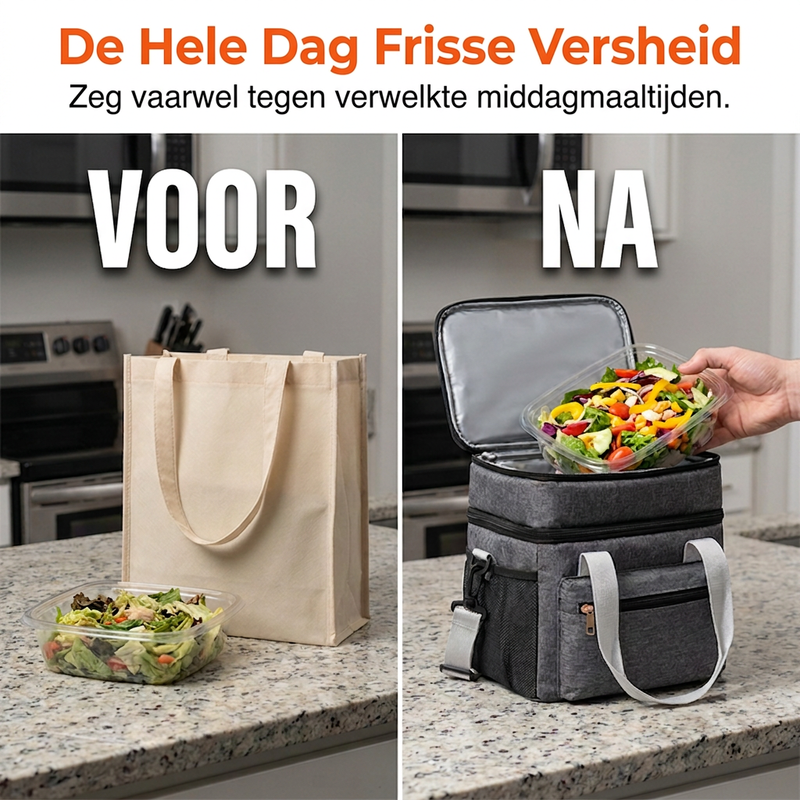Dubbellaags geïsoleerde lunchtas