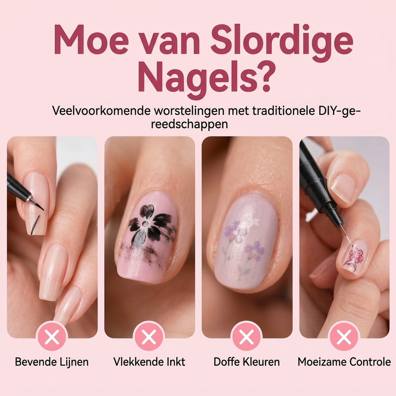 24 kleuren dubbelzijdige nail art-pennenset