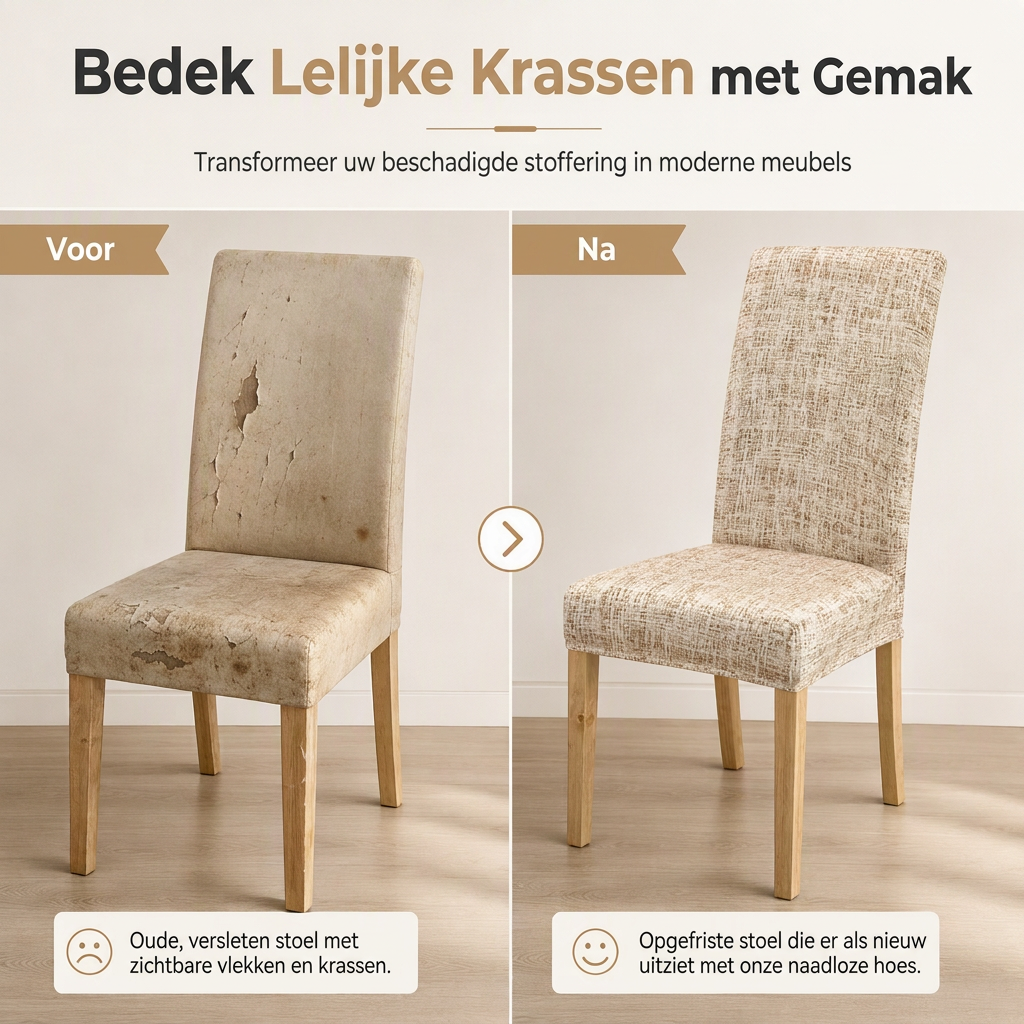 🪑 TIJDELIJKE KORTING VAN 50%! ✨ Universele Rekbare Geruite Stoelhoezen – Beschermend en Eenvoudig te Monteren 🧺