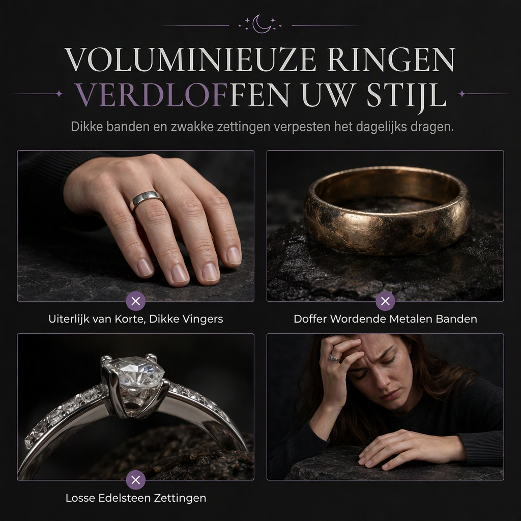 💍Vintage gotische halve maan maansteen ring met platina geplateerde V-vormige prong zetting