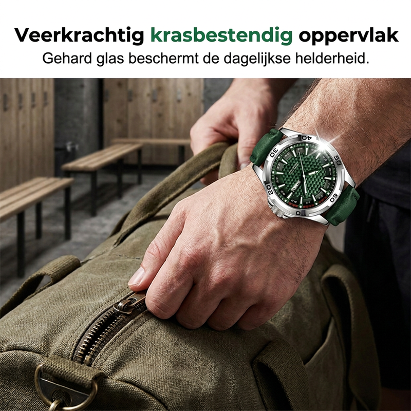Heren lichtgevende quartz sporthorloge, waterbestendig tot 30 meter