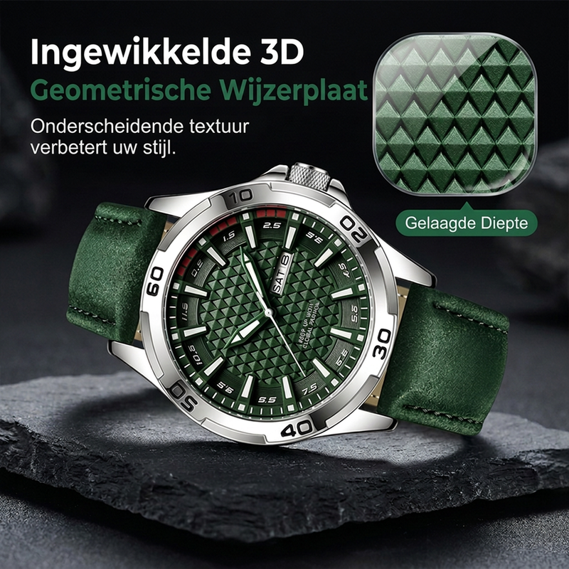 Heren lichtgevende quartz sporthorloge, waterbestendig tot 30 meter