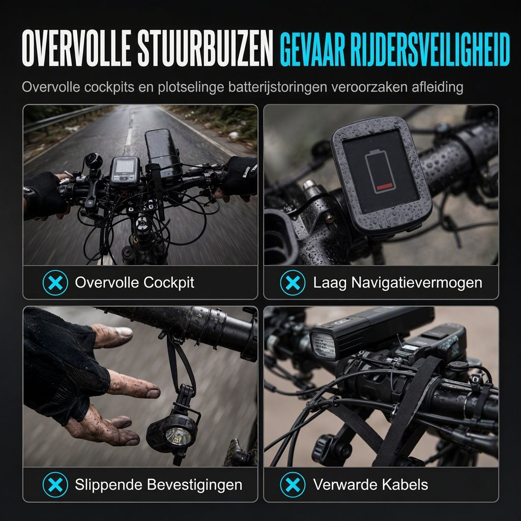 Fietsstuurverlengbeugel met USB-powerbankfunctie en bevestiging voor fietslamp / zaklamp