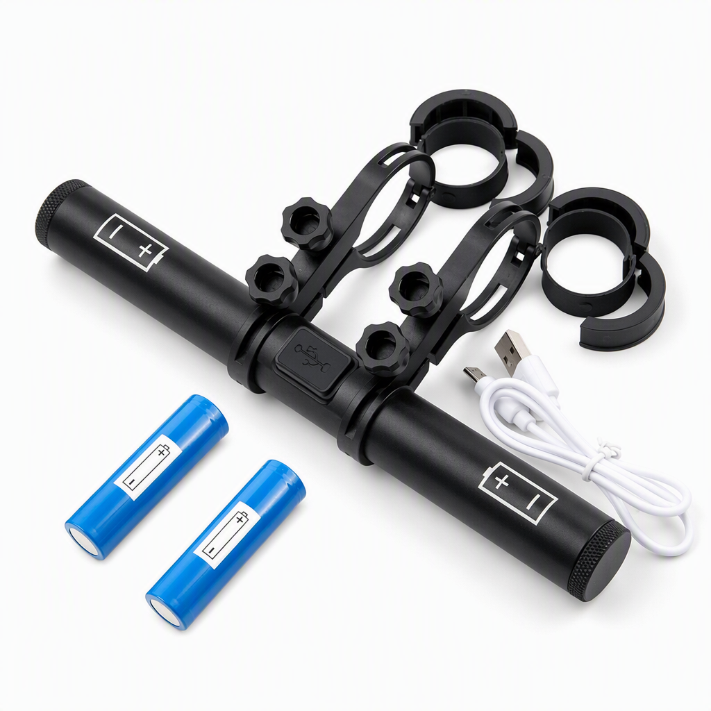 Fietsstuurverlengbeugel met USB-powerbankfunctie en bevestiging voor fietslamp / zaklamp