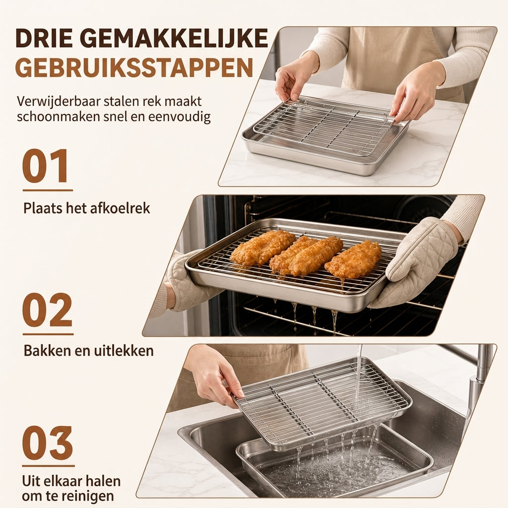 🍪 TIJDELIJKE KORTING VAN 50%! 🍳 Essentiële multifunctionele ovenaccessoire — Bakken, braden en afkoelen in één set 🔥