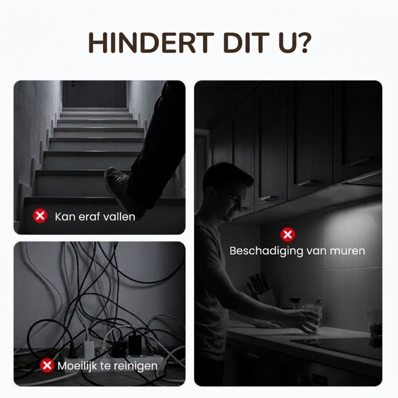 Oplaadbare draadloze bewegingssensor onderkastlamp