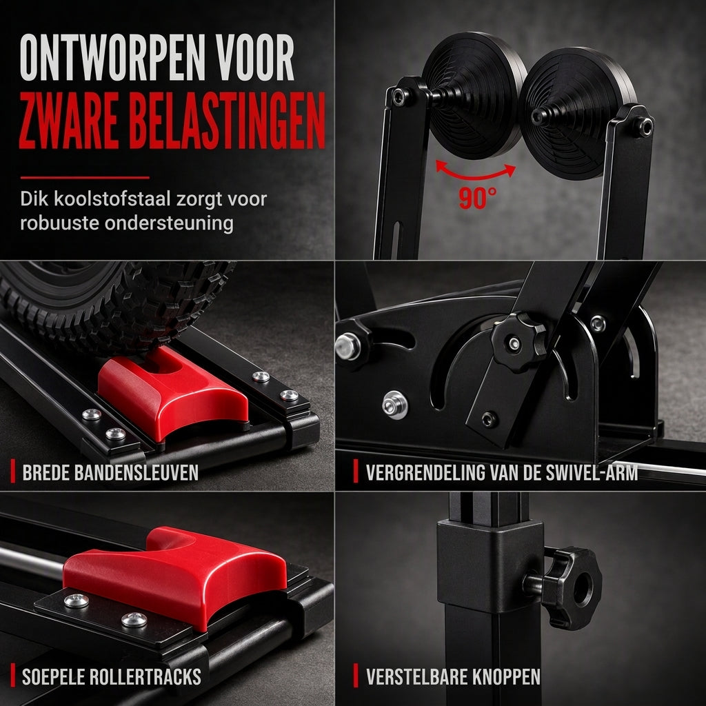 Opvouwbare fietsparkeerstandaard voor op de vloer, met dubbele paal en U-vorm, fietsendisplayrek voor racefietsen en mountainbikes