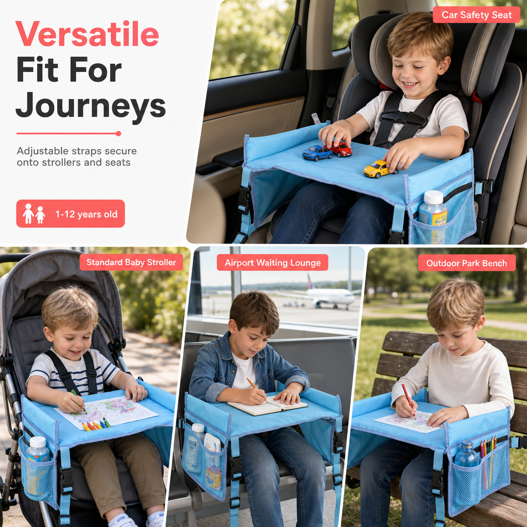 🚗 NU 50% KORTING! 🎨 Reistablet voor in het autostoeltje – tekenbord en opbergvakken – stabiel bureau voor lange autoritten