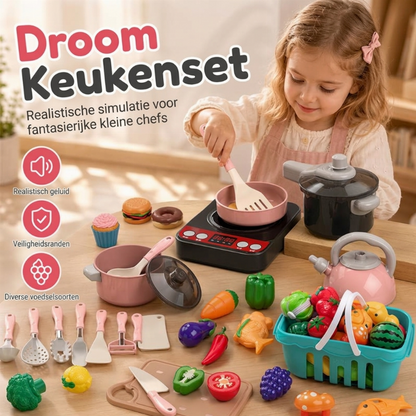 Speelset voor nagebootste keuken