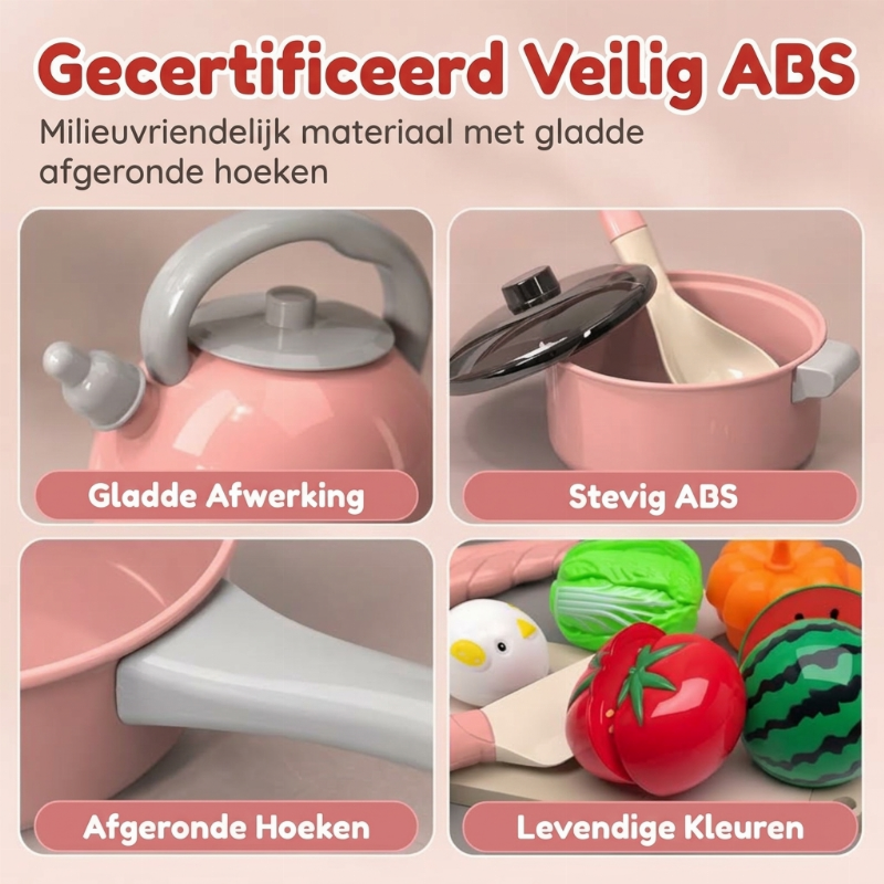 Speelset voor nagebootste keuken