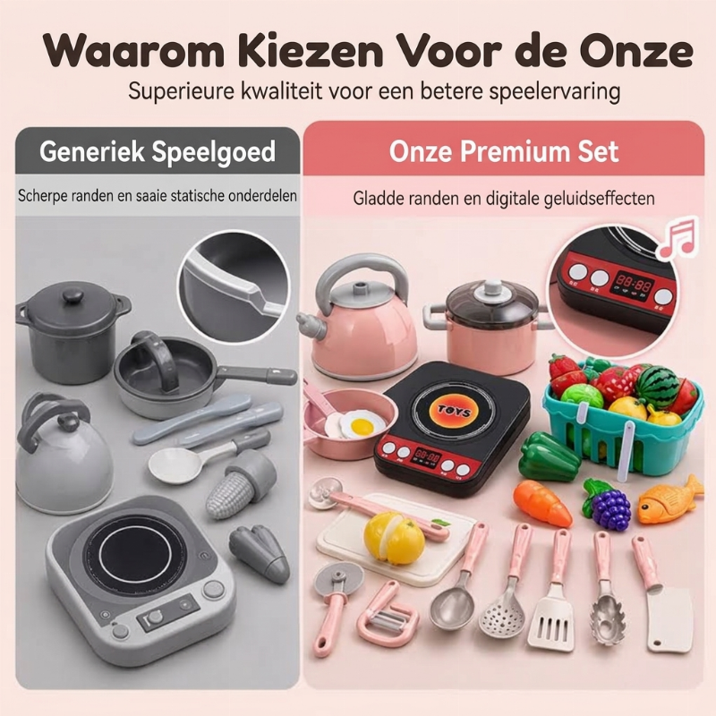 Speelset voor nagebootste keuken