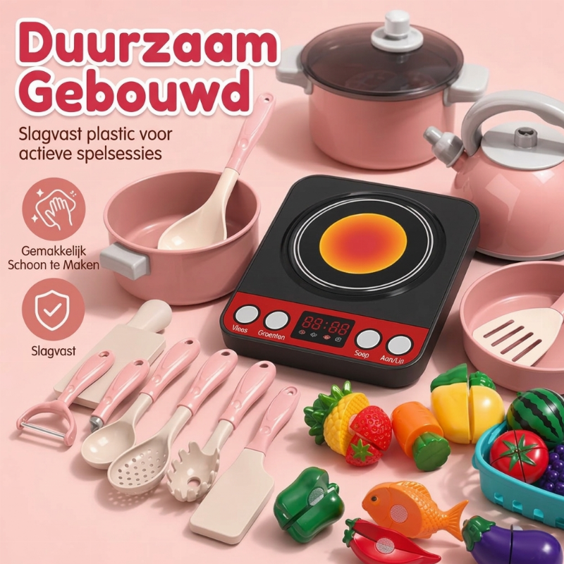 Speelset voor nagebootste keuken