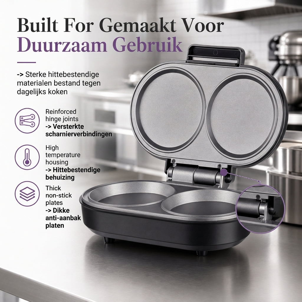 🍳✨ Slimme ontbijtmaker – 50% KORTING! Dubbele kookplaten, antiaanbaklaag, roestvrij staal – ontbijt in een paar minuten klaar. 💪