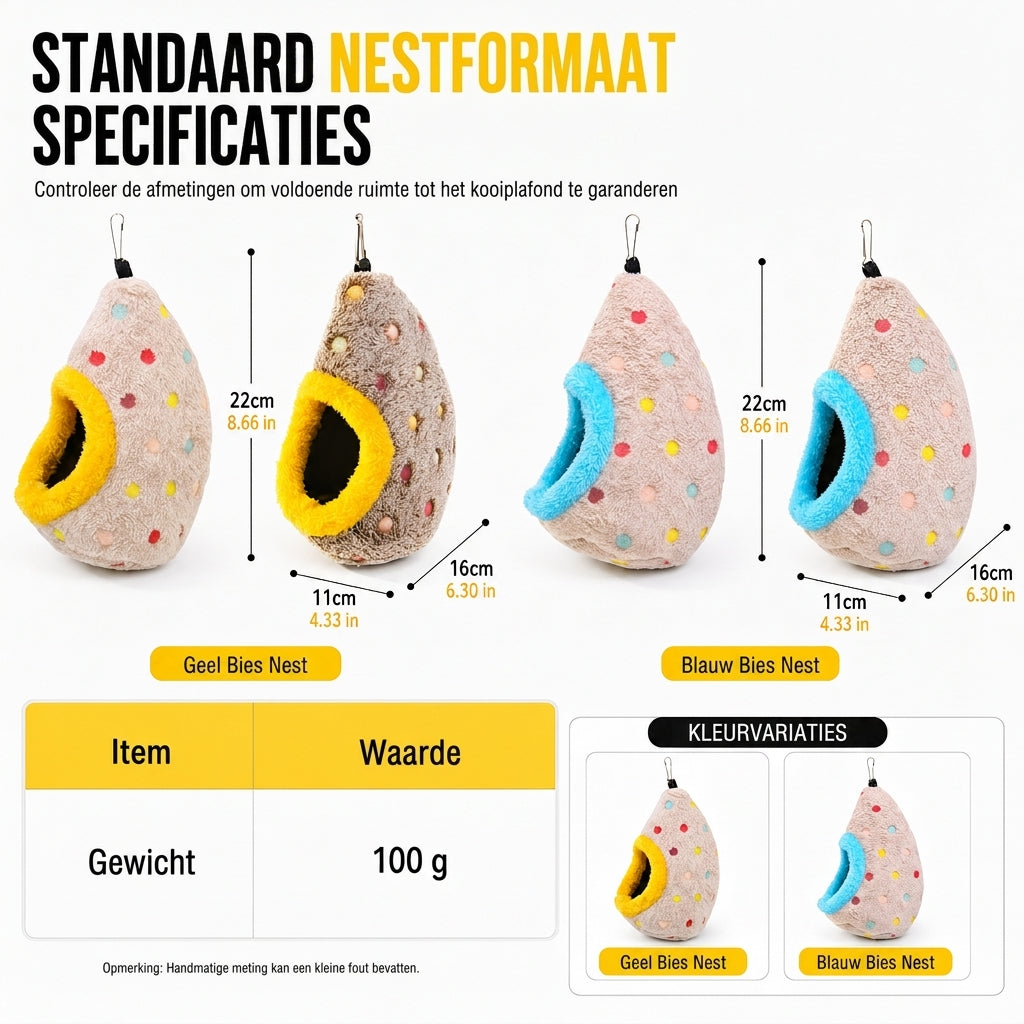 🥚 TIJDELIJKE KORTING VAN 49%! ⚡ Hangend katoenen vogel-nest hangmat – dubbellaagse fleece warme schuilplaats voor kleine vogels ✨