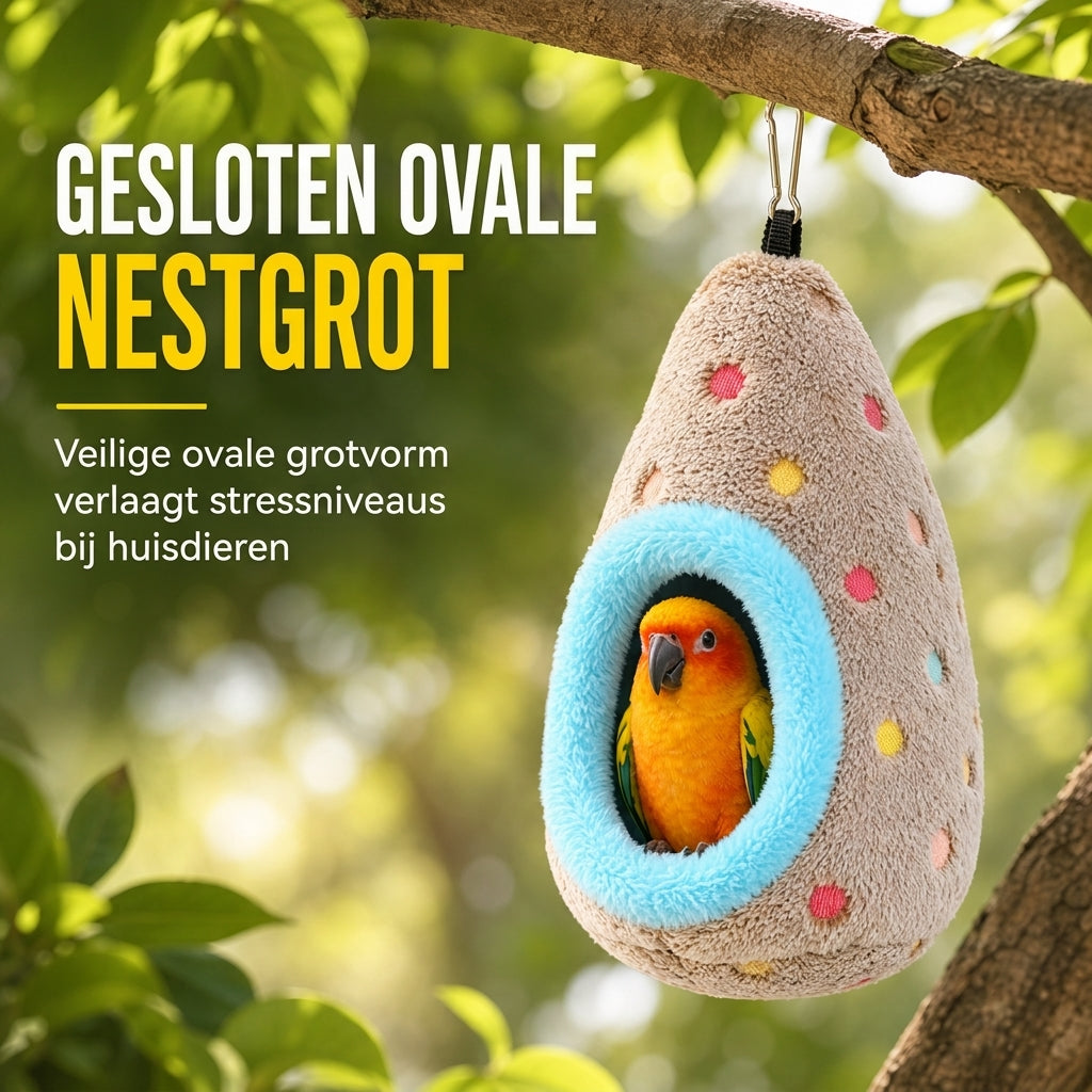 🥚 TIJDELIJKE KORTING VAN 49%! ⚡ Hangend katoenen vogel-nest hangmat – dubbellaagse fleece warme schuilplaats voor kleine vogels ✨