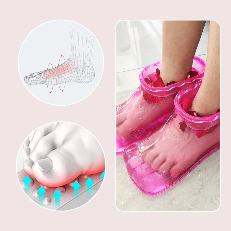 2 stuks Verplaatsbare Voetenbadschoenen voor Thuis Massage