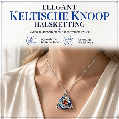 Vrouwen Keltische Knoop Geboortesteen Hanger Ketting
