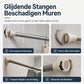 Rechte telescopische douchegordijnroede, zonder boren, verstelbare spangordijnroede voor ramen en droogroede voor kleding, geschikt voor de badkamer
