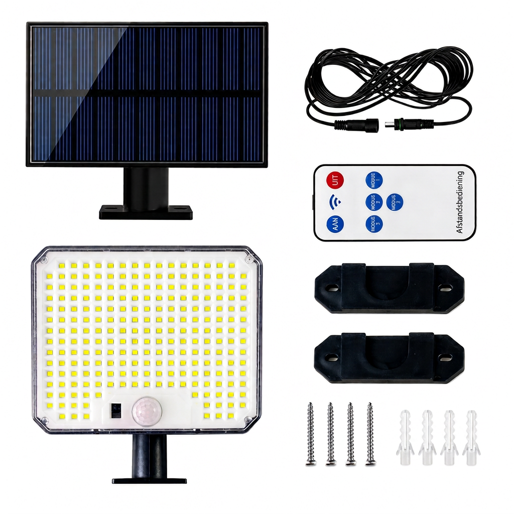 ☀️Splitsendesign buitenzonnewandlamp met bewegingssensor en afstandsbediening waterdichte zonneaangedreven straatlamp met 3 standen voor binnenplaats en garage