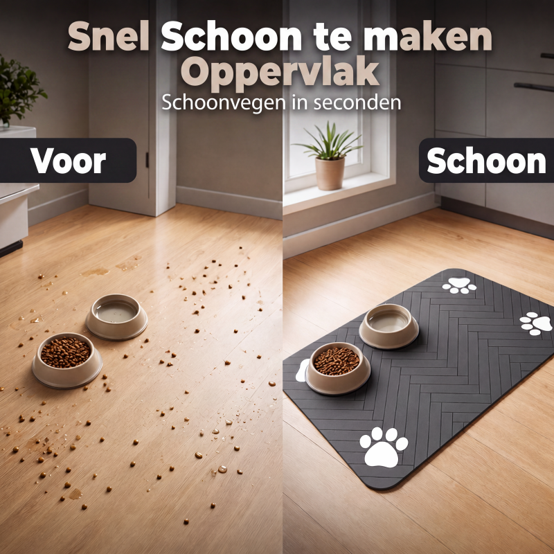 🧼Gemakkelijk schoon te maken voerbakmat voor huisdieren – Diatomeeënaarde – Waterdicht oppervlak & morsbestendig voor een schone eetruimte 🐶