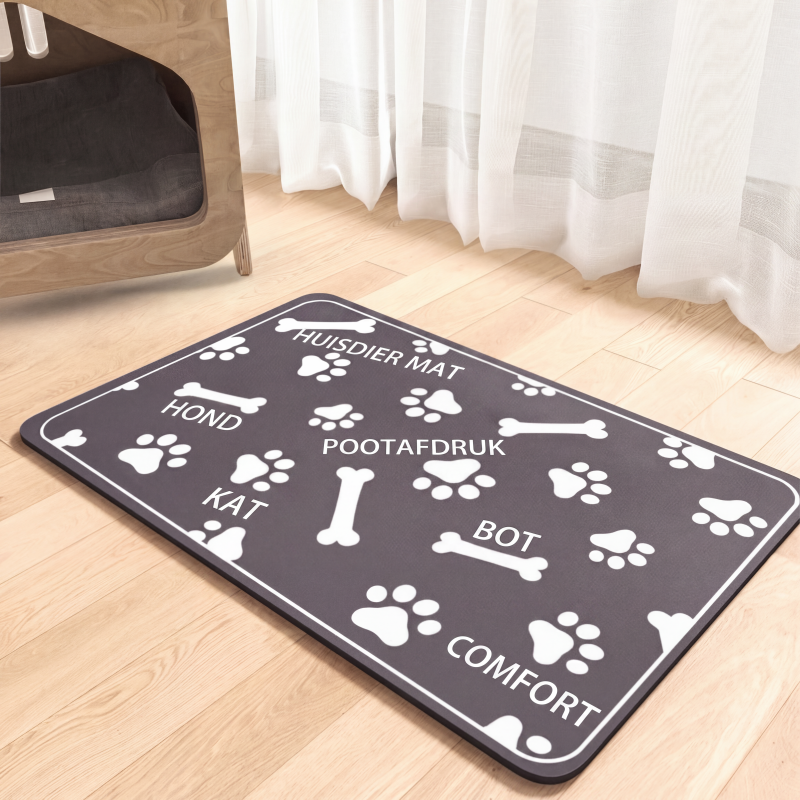 🧼Gemakkelijk schoon te maken voerbakmat voor huisdieren – Diatomeeënaarde – Waterdicht oppervlak & morsbestendig voor een schone eetruimte 🐶