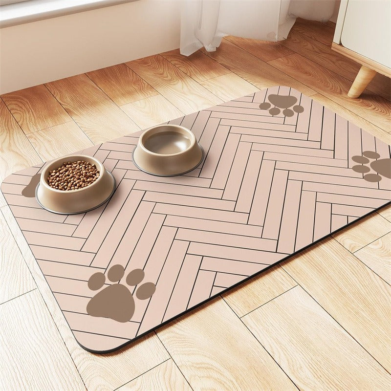 🧼Gemakkelijk schoon te maken voerbakmat voor huisdieren – Diatomeeënaarde – Waterdicht oppervlak & morsbestendig voor een schone eetruimte 🐶