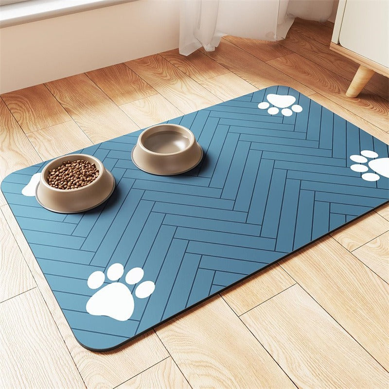 🧼Gemakkelijk schoon te maken voerbakmat voor huisdieren – Diatomeeënaarde – Waterdicht oppervlak & morsbestendig voor een schone eetruimte 🐶