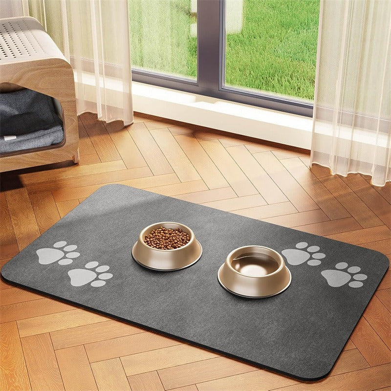 🧼Gemakkelijk schoon te maken voerbakmat voor huisdieren – Diatomeeënaarde – Waterdicht oppervlak & morsbestendig voor een schone eetruimte 🐶