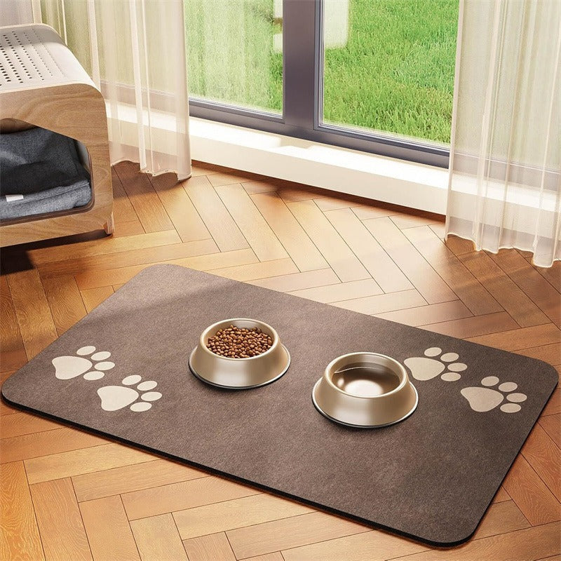 🧼Gemakkelijk schoon te maken voerbakmat voor huisdieren – Diatomeeënaarde – Waterdicht oppervlak & morsbestendig voor een schone eetruimte 🐶