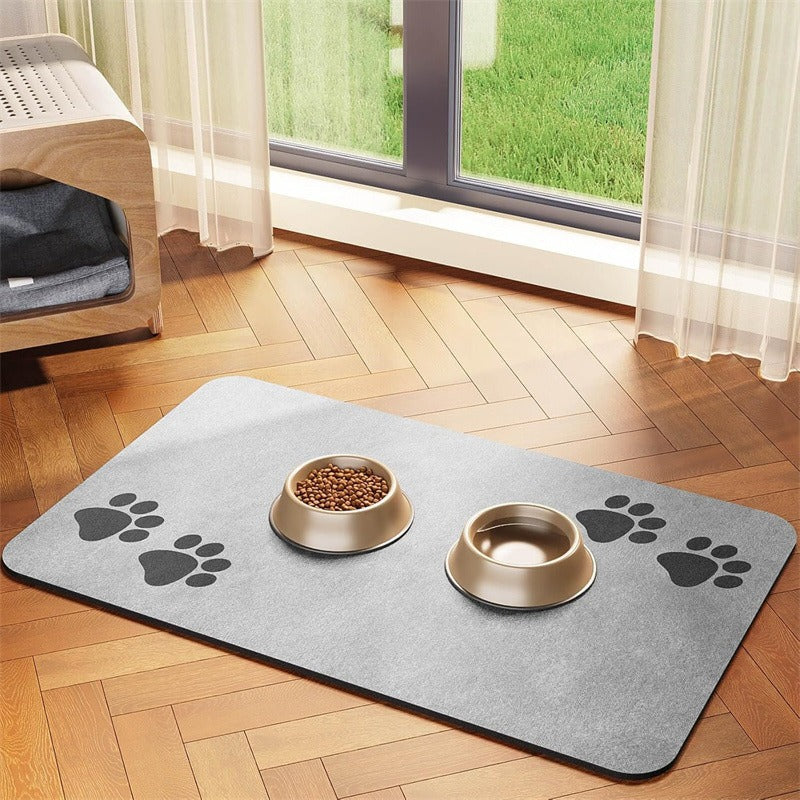 🧼Gemakkelijk schoon te maken voerbakmat voor huisdieren – Diatomeeënaarde – Waterdicht oppervlak & morsbestendig voor een schone eetruimte 🐶