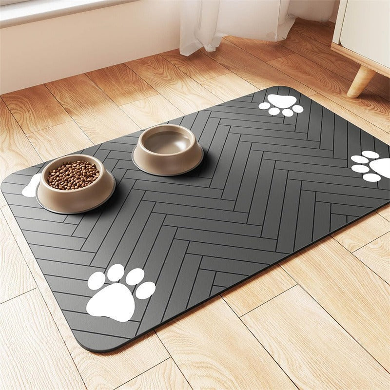 🧼Gemakkelijk schoon te maken voerbakmat voor huisdieren – Diatomeeënaarde – Waterdicht oppervlak & morsbestendig voor een schone eetruimte 🐶