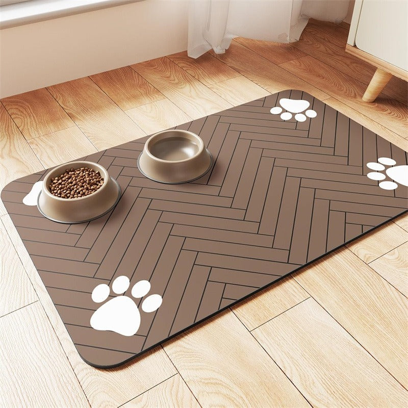 🧼Gemakkelijk schoon te maken voerbakmat voor huisdieren – Diatomeeënaarde – Waterdicht oppervlak & morsbestendig voor een schone eetruimte 🐶