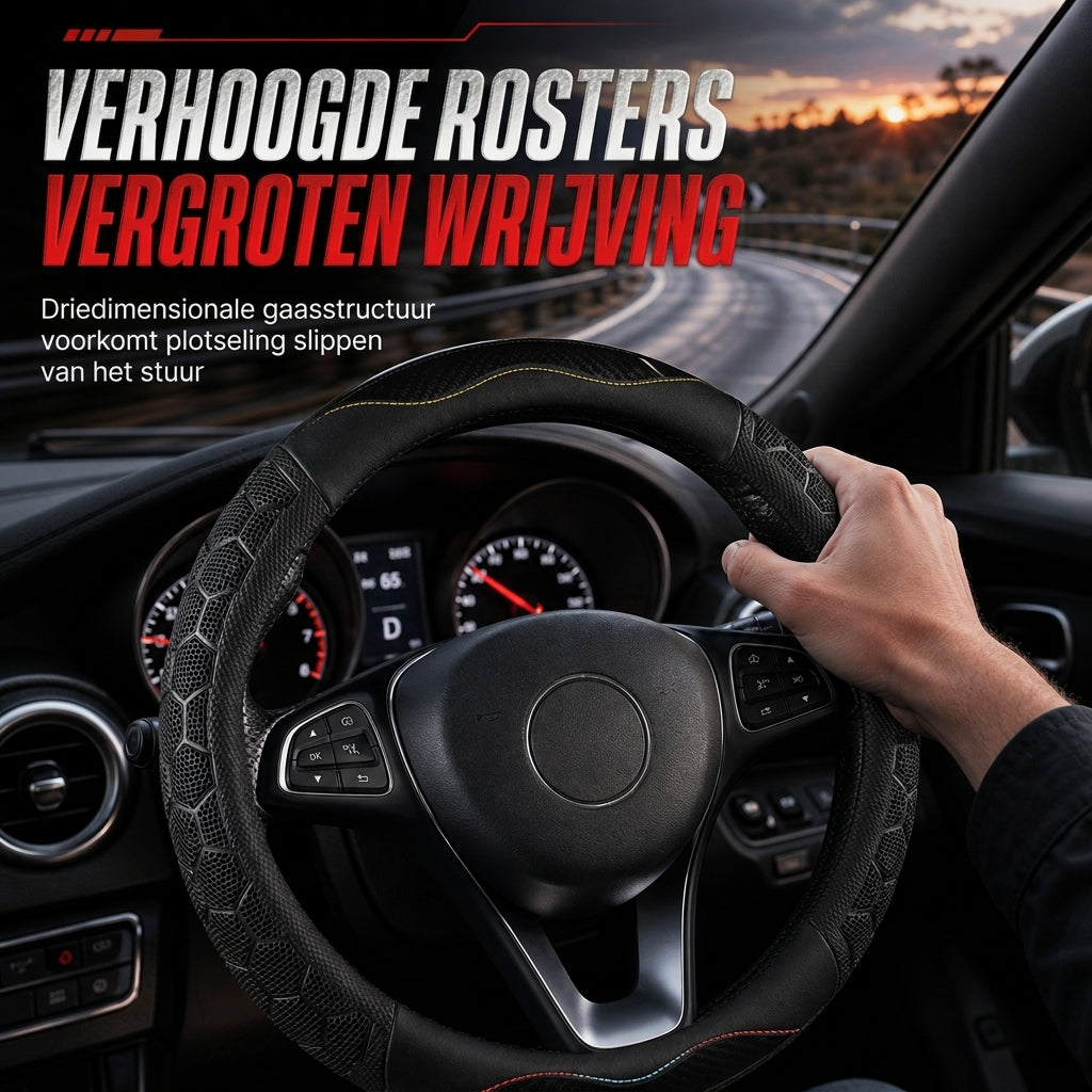 Universele antislip autostuurhoes, sportieve voetbal/honingraatstructuur stuurbeschermer