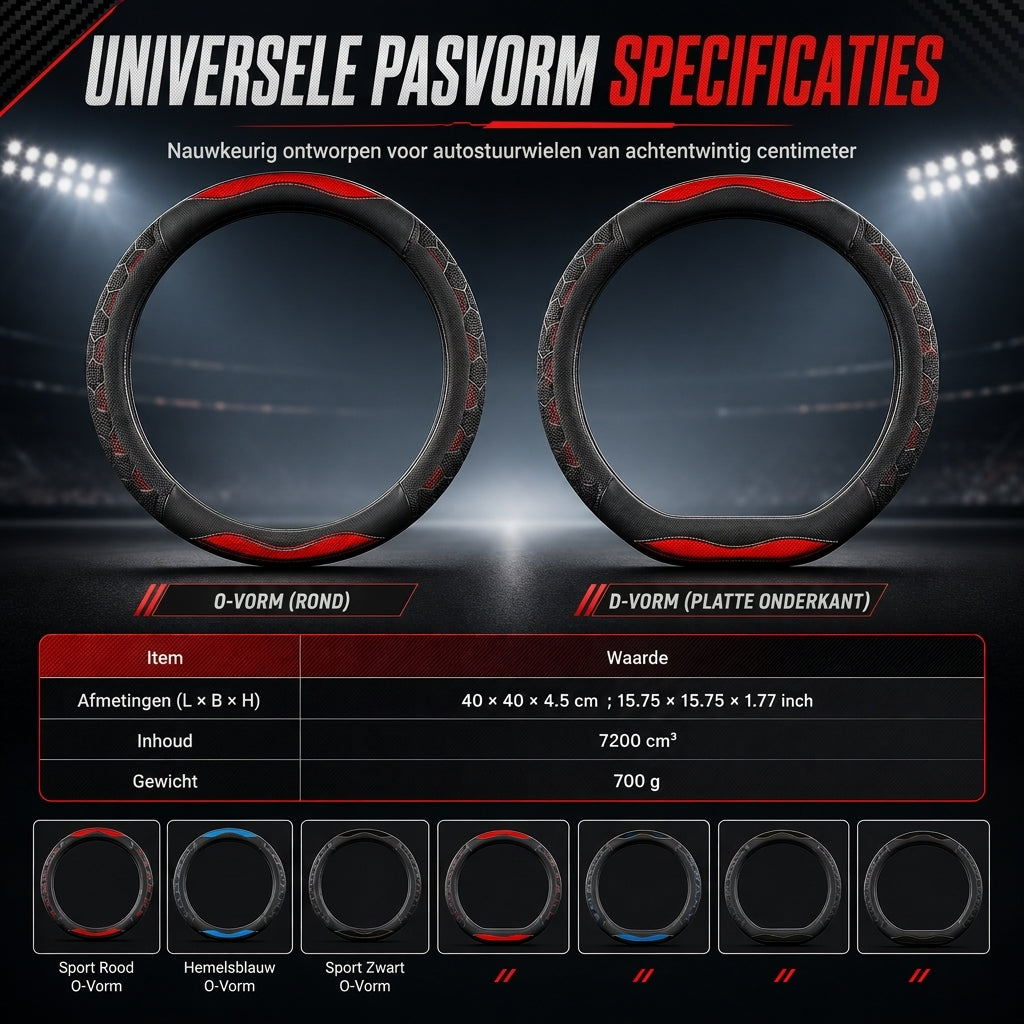 Universele antislip autostuurhoes, sportieve voetbal/honingraatstructuur stuurbeschermer