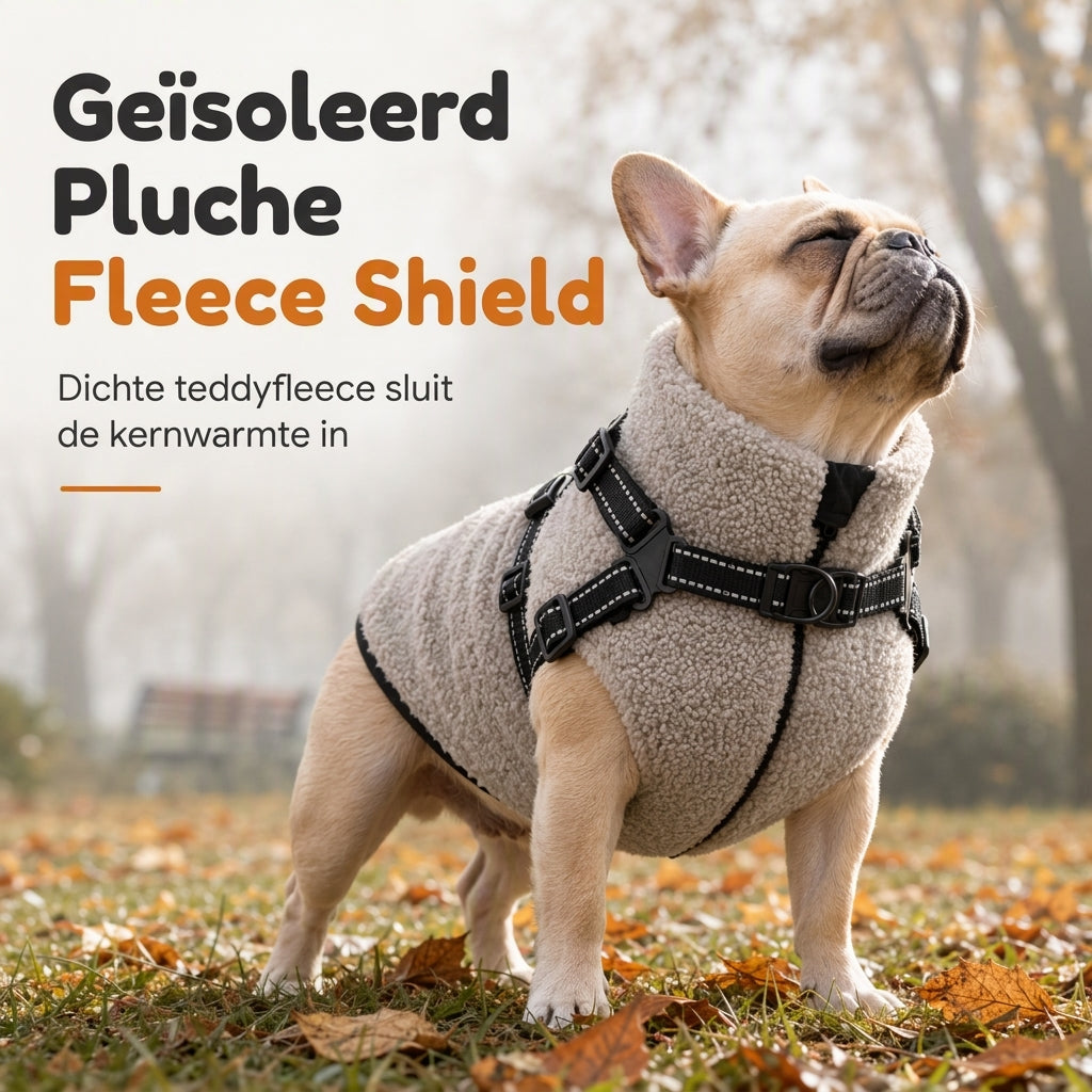 Warme winterhondenjas met reflecterende strepen en harnas voor kleine en middelgrote honden