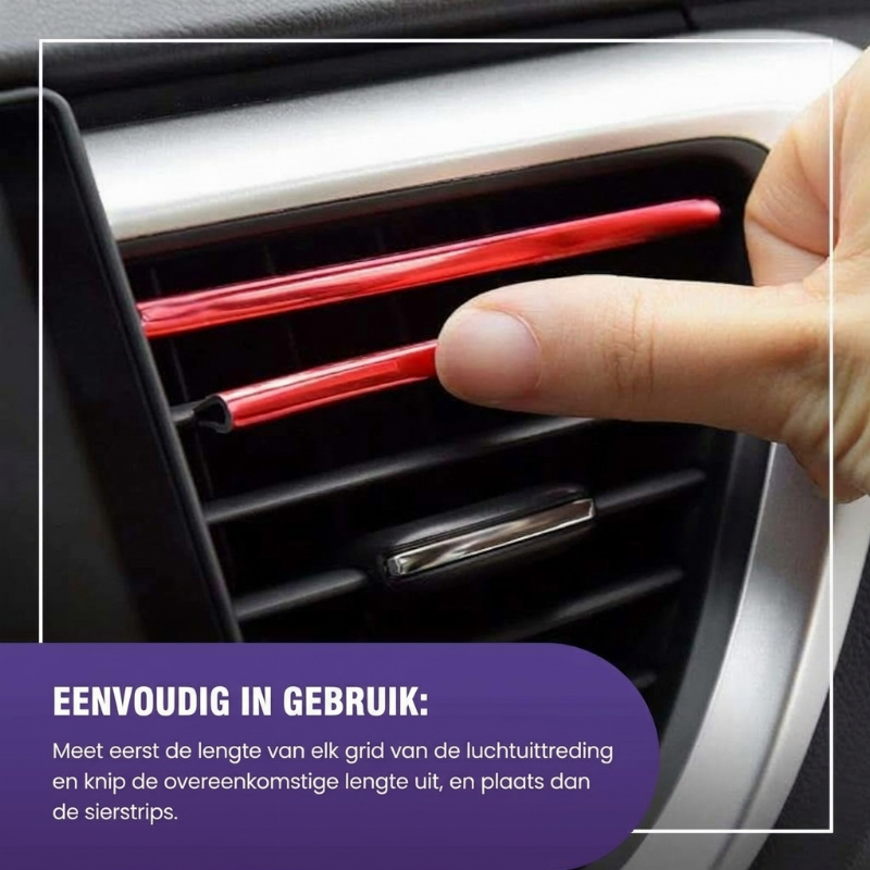 Sierstrips voor Autoventilatieroosters – Flexibele U-Vormige Interieurlijsten (10 of 20 Stuks)