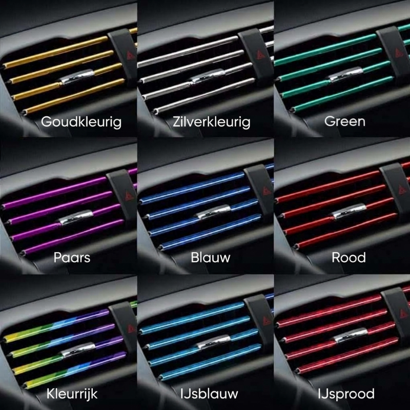 Sierstrips voor Autoventilatieroosters – Flexibele U-Vormige Interieurlijsten (10 of 20 Stuks)