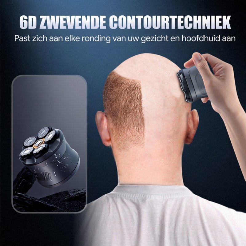 6D Waterdichte Hoofdscheerset voor Kale Mannen