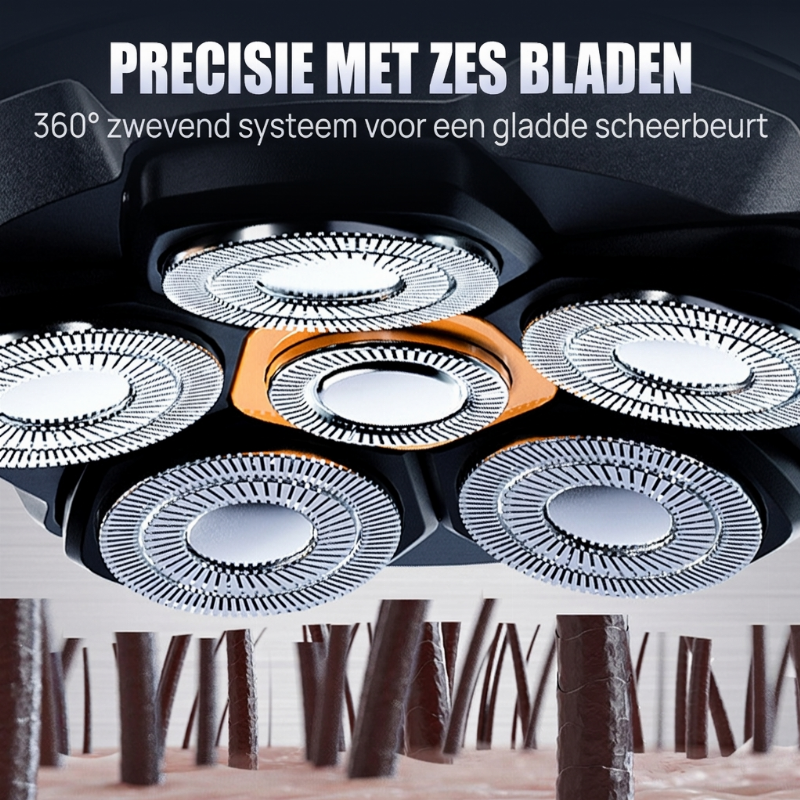 6D Waterdichte Hoofdscheerset voor Kale Mannen