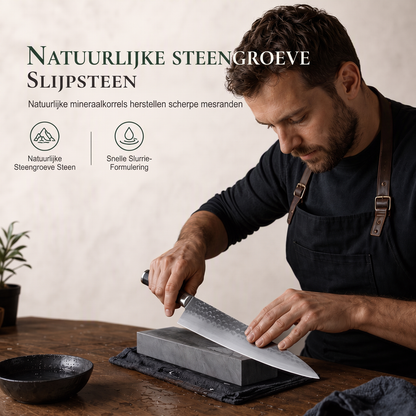 Natuurlijke groene slijpsteen 3000 grit enkelzijdige keukenmessenslijpsteen