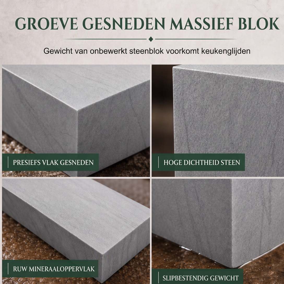Natuurlijke groene slijpsteen 3000 grit enkelzijdige keukenmessenslijpsteen