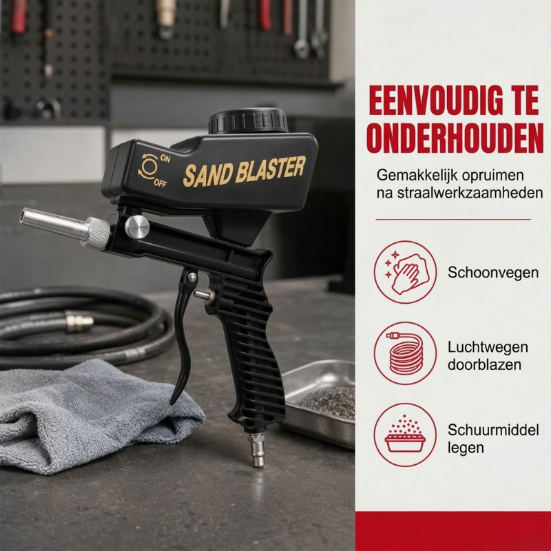 Draagbare handbediende pneumatische zandstraalpistool